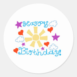 Happy Birthday  Runder Aufkleber