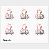 Happy Birthday Runder Aufkleber (Blatt)