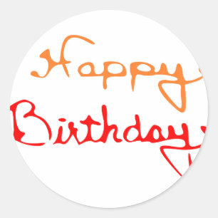 Happy Birthday Runder Aufkleber