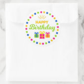 Happy Birthday Runder Aufkleber (Tasche)