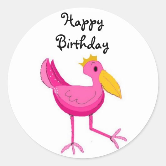 Happy Birthday Runder Aufkleber (Vorderseite)