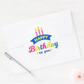Happy Birthday Runder Aufkleber (Umschlag)