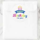 Happy Birthday Runder Aufkleber (Tasche)