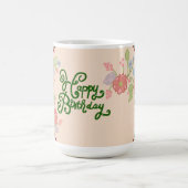 Happy Birthday Runder Aufkleber Kaffeetasse (Mittel)