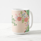 Happy Birthday Runder Aufkleber Kaffeetasse (VorderseiteRechts)