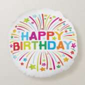 Happy Birthday Rundes Kissen (Rückseite)