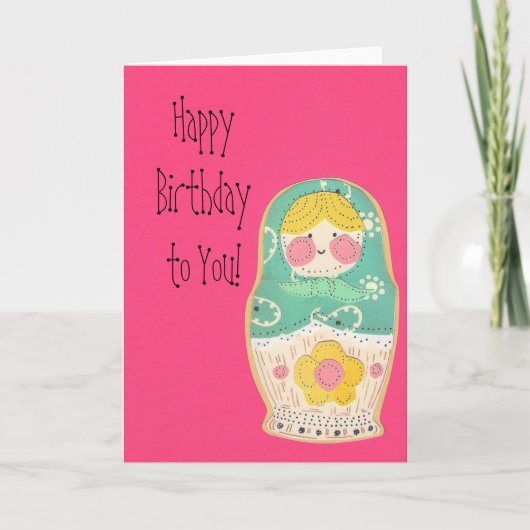 Happy Birthday Russian Nesting Doll - Karte (Vorderseite)