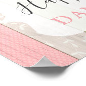 Happy Birthday Rustic Sage Green Pink Floral Wood Poster (Ecke)