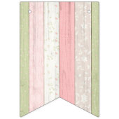 Happy Birthday Rustic Sage Green Pink Floral Wood Wimpelkette (Erste Fahne)