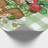 Happy Birthday Rustic Strawberry Frucht Basket Geschenkpapier (Ecke)