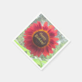 Happy Birthday Rusty Sonnenblume Serviette (Ecke)