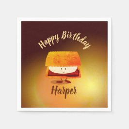 Happy Birthday S more Name Paper Napkins Serviette