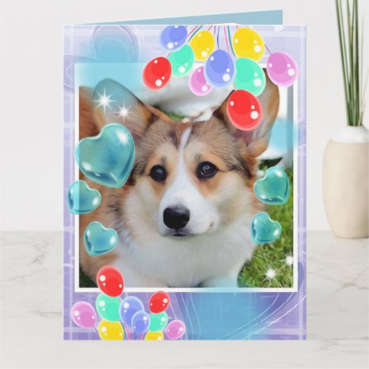 Happy Birthday Sable Corgi Karte (Vorderseite)