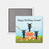 Happy Birthday sagt die Ameisen Magnet (Vorderseite/Rückseite)