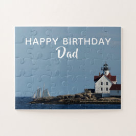 Happy Birthday Sailboat Lighthouse Puzzle