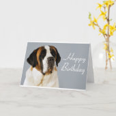 Happy Birthday Saint Bernard Puppy Dog Card Karte (Gelbe Blume)
