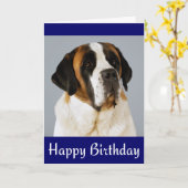 Happy Birthday Saint Bernard Welpen Hund Card Karte (Gelbe Blume)
