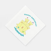 Happy Birthday Sandcastle Sand Castle Beach Party Serviette (Ecke)