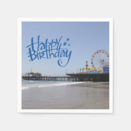 Happy Birthday Santa Monica Pier Serviette