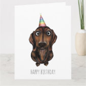 Happy Birthday Sausage Dog Karte (Vorderseite)