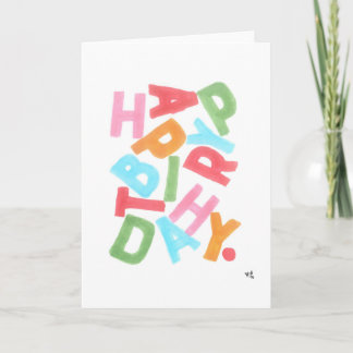 Happy Birthday Scattered Letters Card Dankeskarte