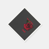 Happy Birthday Schatz rote Rose Serviette (Ecke)