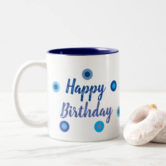 Happy Birthday (Schauspieler) Zweifarbige Tasse (Mit Donut)