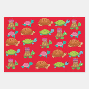 Happy Birthday Schildkrötenpapier Geschenkpapier Set