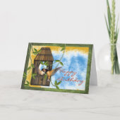 Happy Birthday Schlucht im Vogelhaus mit Reben Karte (Vorderseite)