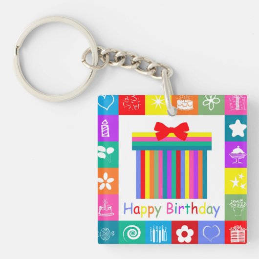 Happy Birthday Schlüsselanhänger (Vorderseite)