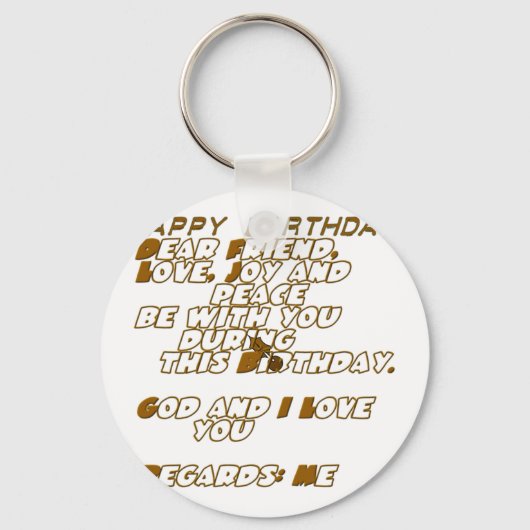 Happy Birthday Schlüsselanhänger (Vorderseite)