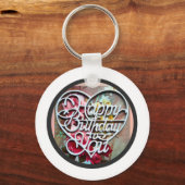 Happy Birthday Schlüsselanhängers Schlüsselanhänger (Vorderseite)