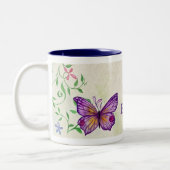 Happy Birthday Schmetterling Blume Kaffee Tasse (Links)