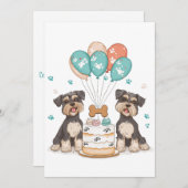Happy Birthday Schnauzer Hunde Einladung (Vorne/Hinten)