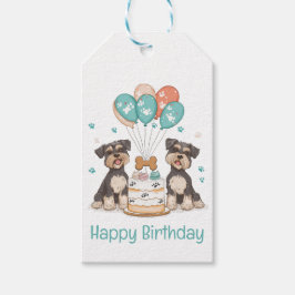 Happy Birthday Schnauzer Hunde Geschenkanhänger