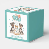 Happy Birthday Schnauzer Hunde Geschenkschachtel (Rückseite)