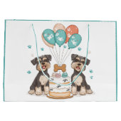 Happy Birthday Schnauzer Hunde Große Geschenktüte (Rückseite)