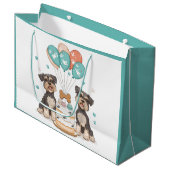 Happy Birthday Schnauzer Hunde Große Geschenktüte (Vorderseite Schrägansicht)