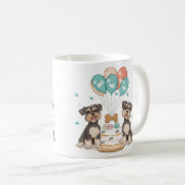 Happy Birthday Schnauzer Hunde Kaffeetasse (VorderseiteRechts)