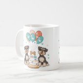 Happy Birthday Schnauzer Hunde Kaffeetasse (Vorderseite Links)