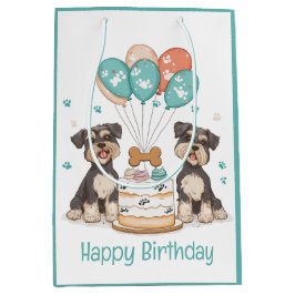 Happy Birthday Schnauzer Hunde Mittlere Geschenktüte