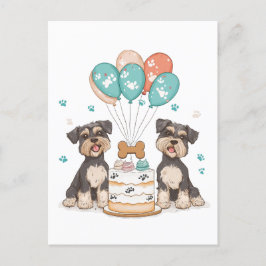 Happy Birthday Schnauzer Hunde Postkarte