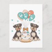 Happy Birthday Schnauzer Hunde Postkarte (Vorderseite)