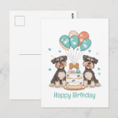 Happy Birthday Schnauzer Hunde Postkarte (Vorne/Hinten)