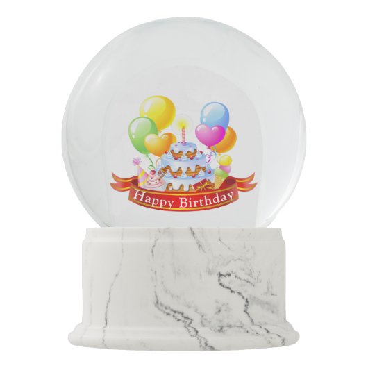 Happy Birthday Schneekugel (Vorderseite)