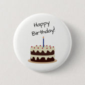 Happy Birthday Schokolade und Vanilla Cake Button (Vorderseite)