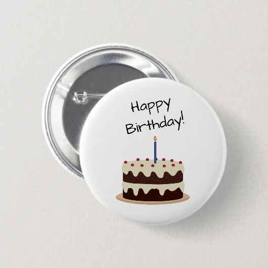 Happy Birthday Schokolade und Vanilla Cake Button (Vorne & Hinten)