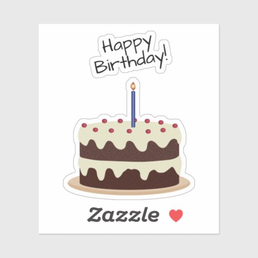 Happy Birthday Schokolade und Vanilla Cake Contour Aufkleber (Blatt)