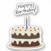 Happy Birthday Schokolade und Vanilla Cake Contour Aufkleber (Vorderseite)