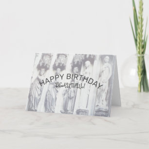 Happy Birthday Schöne alte monochrome Statue Karte